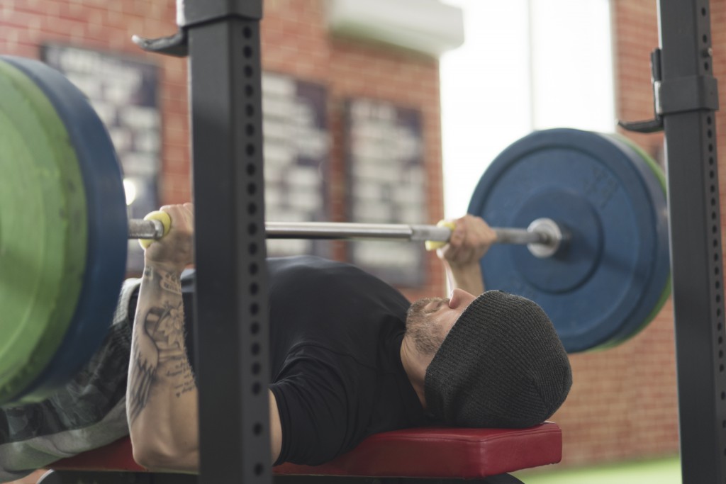 Man doing bench press